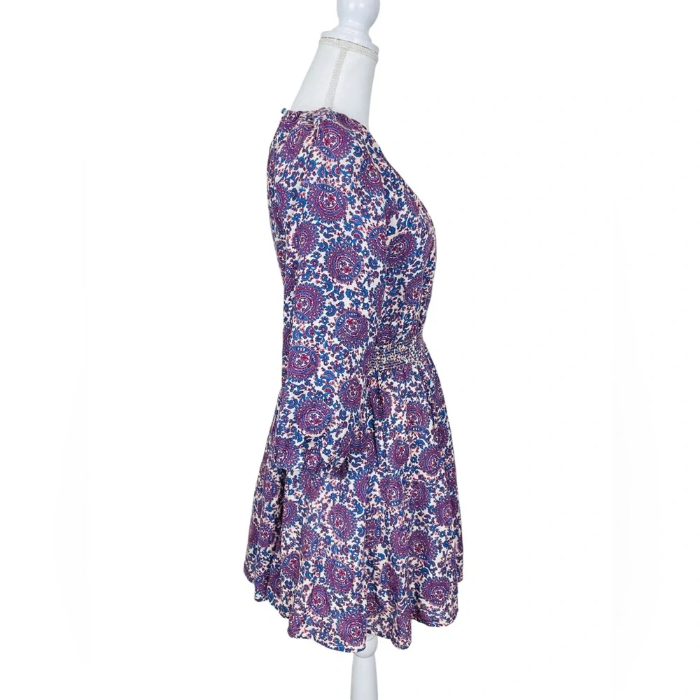 Palermo Smocked Waist Mini Dress in Floral Bouquet Linen Size Small - Picture 5 of 10